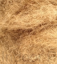 Showing light golden brown shredded Coconut fibre