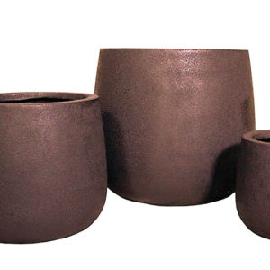 Three light weight Duffel planters in black