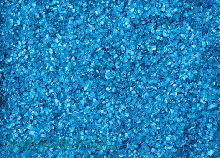 Showing Recycled glass in blue.